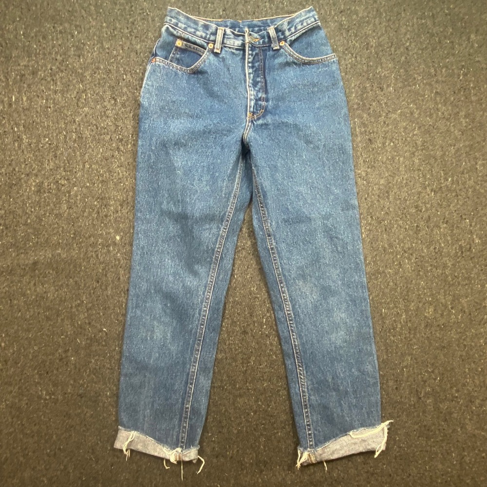 Calvin Klein Sport Vintage 90s Womens Size 8 Blue High Waist Raw Hem Jeans‎ USA